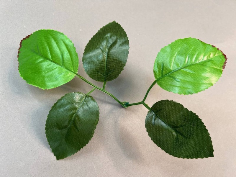 64.113 Лист розы 5-ка двухцветный  большой на толстый стебель