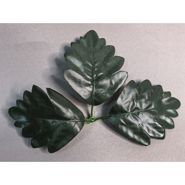 64.281 Лист хризантемы ритуальный 3-ка темный большой на толстый стебель